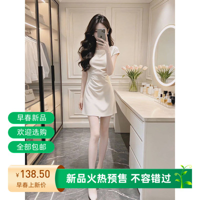 夏季新款法式高级感连衣裙女气质洋气收腰显瘦女人味party小礼裙