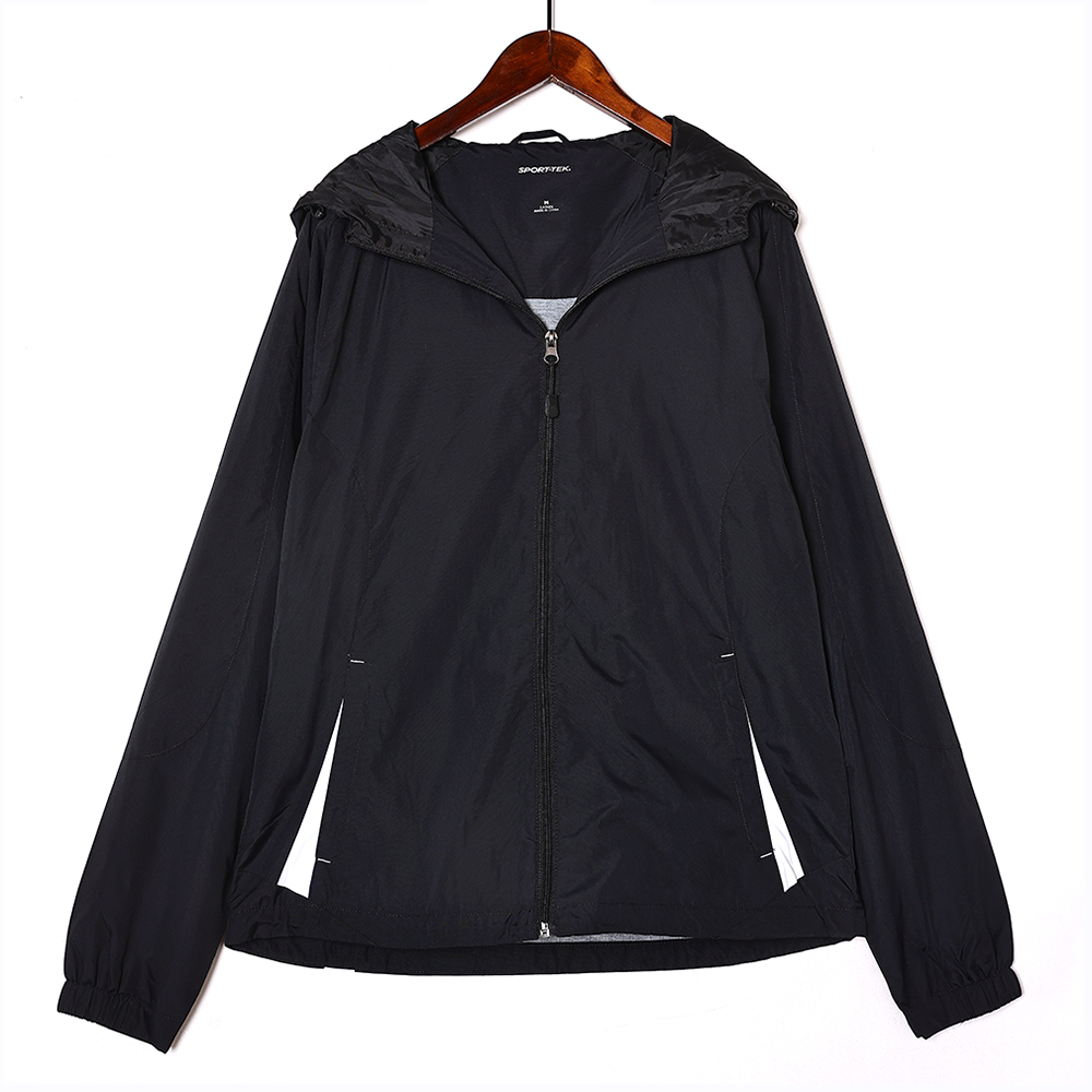 连帽运动拉链衫春秋撞色时尚休闲外套登山旅游情侣款夹克纯色上衣