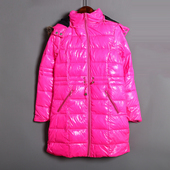 亮面连帽棉衣加厚保暖宽松拉链中长款 女式 棉服外套 新品 2025秋冬季