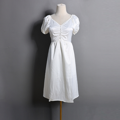 2026夏季甜美淑女连衣裙韩式时尚洋气显瘦休闲中长款短袖女士裙