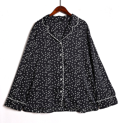 波点睡衣2025年春秋女装冰丝绸丝滑上衣防时尚仿真丝长袖大码睡衣