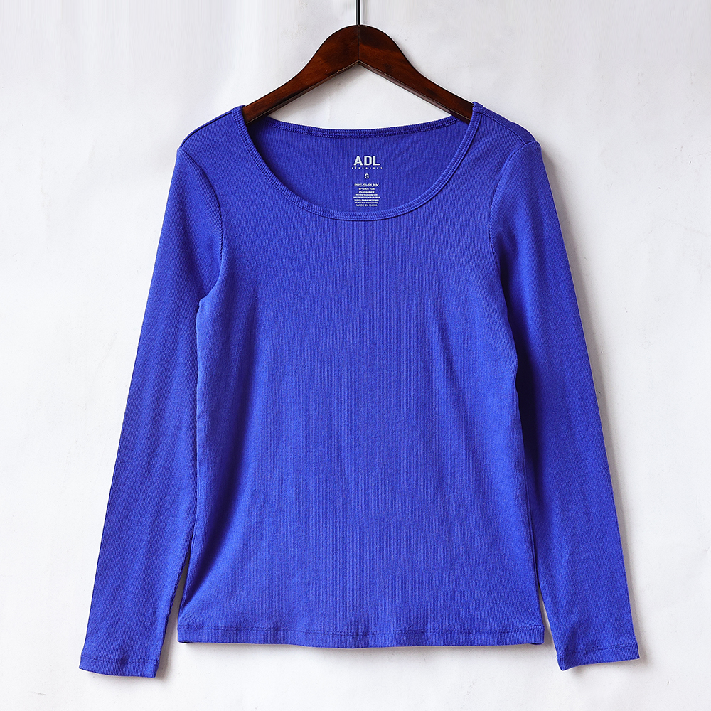 2025春秋新款圆领长袖T恤女装修身打底衫显瘦内搭外穿时尚上衣