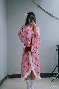 日系动漫cosplay萝莉女装可爱风鬼灭之刃灶门祢豆子cos服亲子装