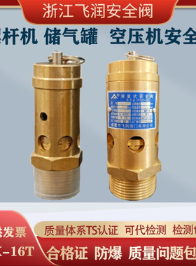 飞润A28X-16T弹簧式安全阀全启黄铜螺杆机蒸汽空压机安全阀泄压阀