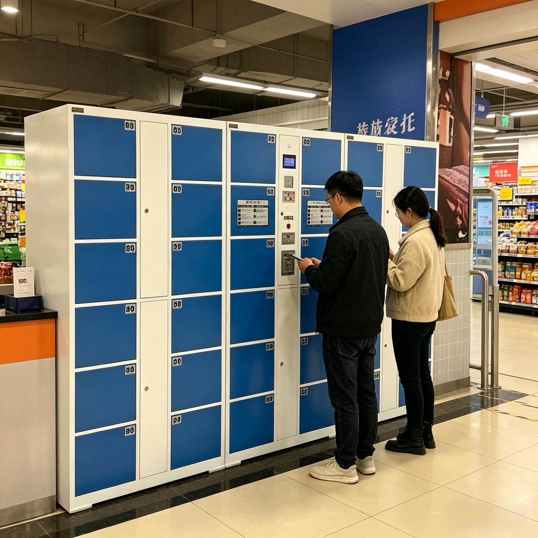 深圳商场超市电子条码人脸识别存包柜指纹自设密码刷卡扫码寄存柜