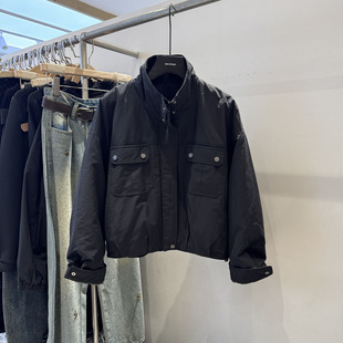 68091-1夹棉短款工装棉服外套女2026秋冬季新品时尚百搭立领棉衣