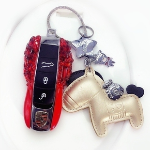 适合保时捷卡宴钥匙壳718老款macan帕拉梅拉钥匙扣女红色钥匙套