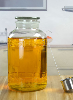 油罐 厨房 家用大容量玻璃油壶防漏装油瓶大号花生储油罐食用油桶