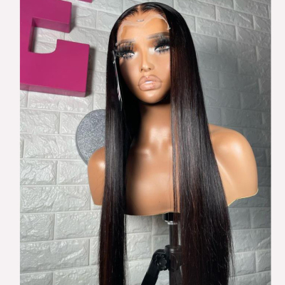 女士5X5 Closure 直发真人发头套假发 Glueless Human Hair Wigs