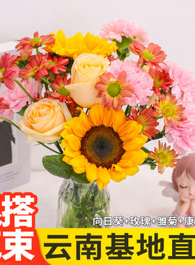 康乃馨向日葵水养玫瑰