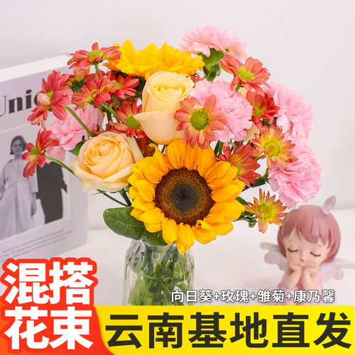 康乃馨向日葵水养玫瑰