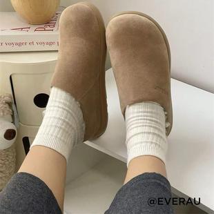 澳洲EVERAU男鞋女鞋秋冬款羊毛拖鞋半拖一脚蹬柔软橡胶底EA2070