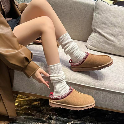 澳洲羊毛半拖平底保暖时尚