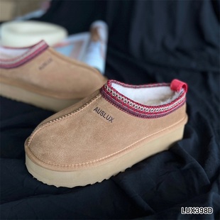LUX398 厚底松糕鞋 澳洲AUSLUX秋冬女鞋 居家外穿休闲羊毛拖鞋