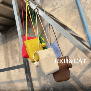 多巴胺春夏新款 头层牛皮百搭轻便单肩斜挎迷你磁吸扣高级感手机包