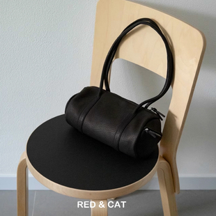 红与猫 鹿皮软糯松弛圆筒波士顿长柄包单肩腋下包Ae极简日系ta风