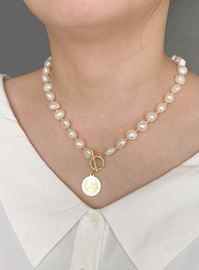 圆牌巴洛克异形珍珠OT扣