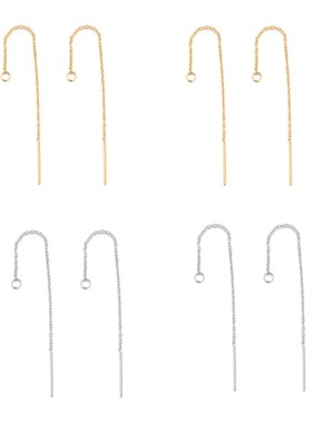 10Pcs Stainless Steel Tassel Threader Drop Dangle Earrings