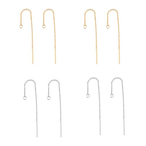 10Pcs Stainless Steel Tassel Threader Drop Dangle Earrings