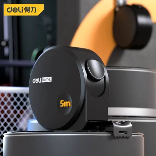 Deli 5M Measuring Tape Black Carbon Steel Material High Qual