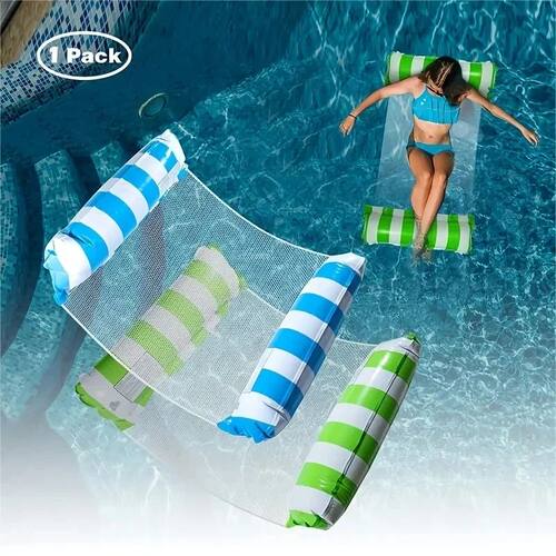 Foldable Floating Water Hammock Float Lounger Inflatable Poo