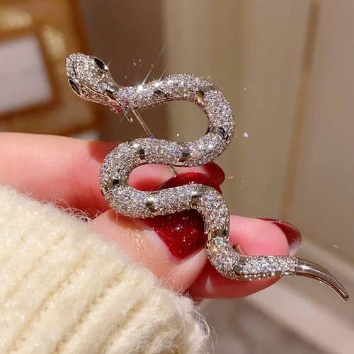 Unique Design Silver Color Snake Brooches for Women Men Unis