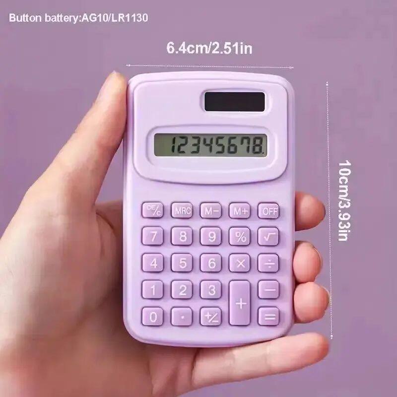 1PcsSmall Solar Calculator Portable Calculator Cute 8 Digits