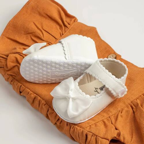 Meckior Classic PU Leather Girl Baby Shoes Bowknot Princess
