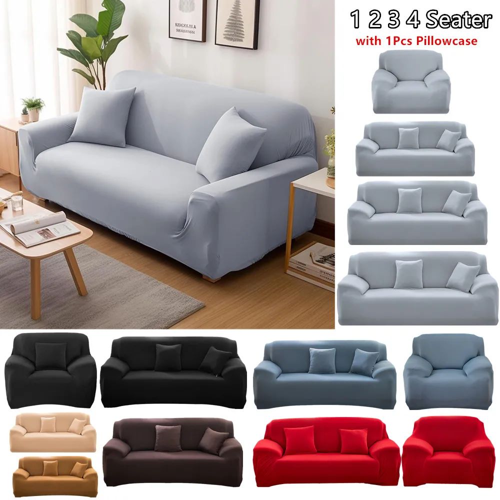 Solid Color Elastic Sofa Covers for Living Room Thicken Sect