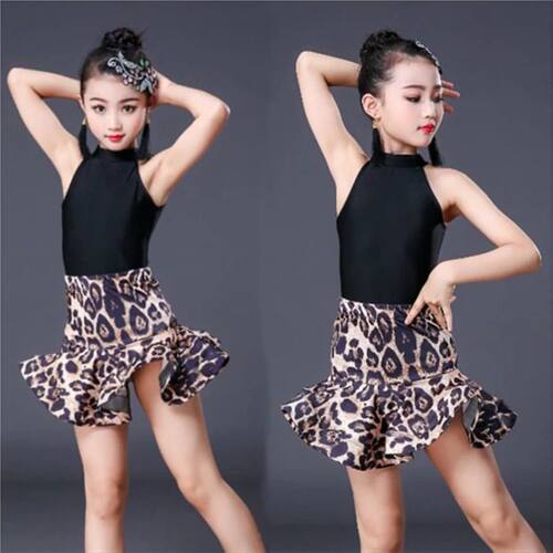 Latin Dance Kids Girls Stage Costume for Ballroom Competitio