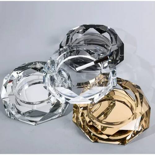 Crystal glass ashtray creative fashion trend light luxury la