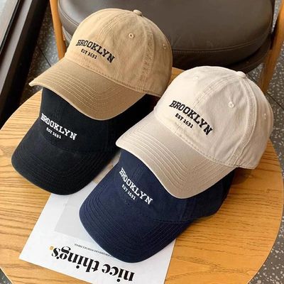 Korean Letters Embroidered Baseball Cap For Men Women