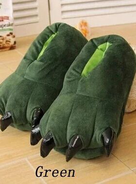 Winter Soft Warm Monster Dinosaur Paw Funny Slippers for Men