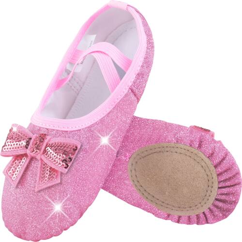 Ballet Shoes Split-Sole Glitter Flats Dance Shoes for Girls