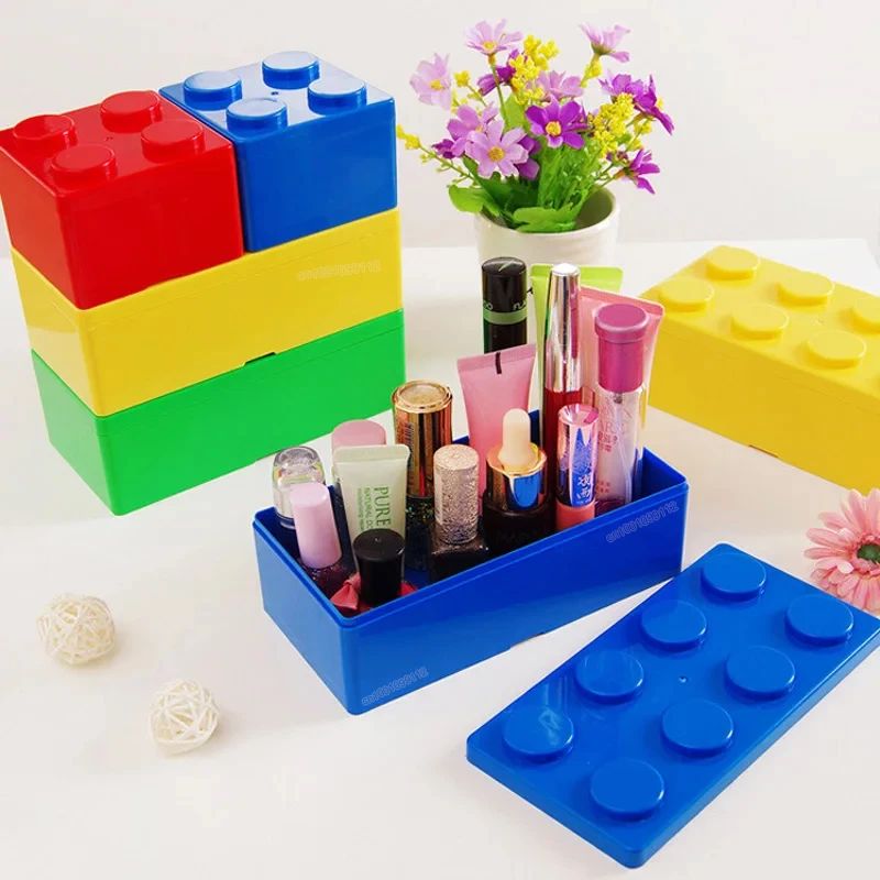 Building Blocks Storage Box Desktop Makeup Cosmetic Box Spac