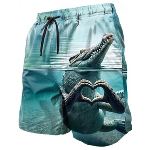 Summer Men's Funny Ugly Animals Shorts Swimming Trunks Board
