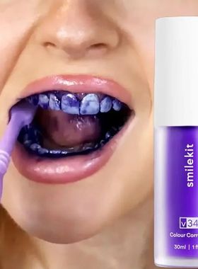 30ml V34 SmileKit Purple Toothpaste Removes Tartar Clean Ora