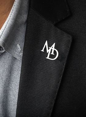 Tangula Custom Initials Brooch For Groom Men's Stainless Ste