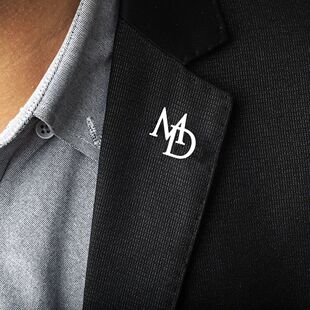 Tangula Custom Initials Brooch For Groom Men's Stainless Ste