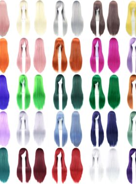 Soowee Long Synthetic Hair White Purple Cosplay Wigs Party B