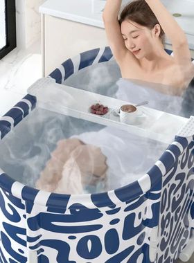Portable Folding Bathing Bucket for Adults One Button Foldab