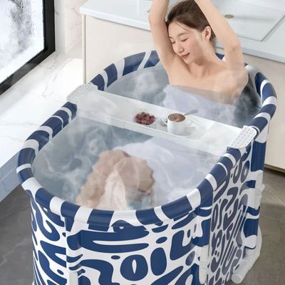 Portable Folding Bathing Bucket for Adults One Button Foldab