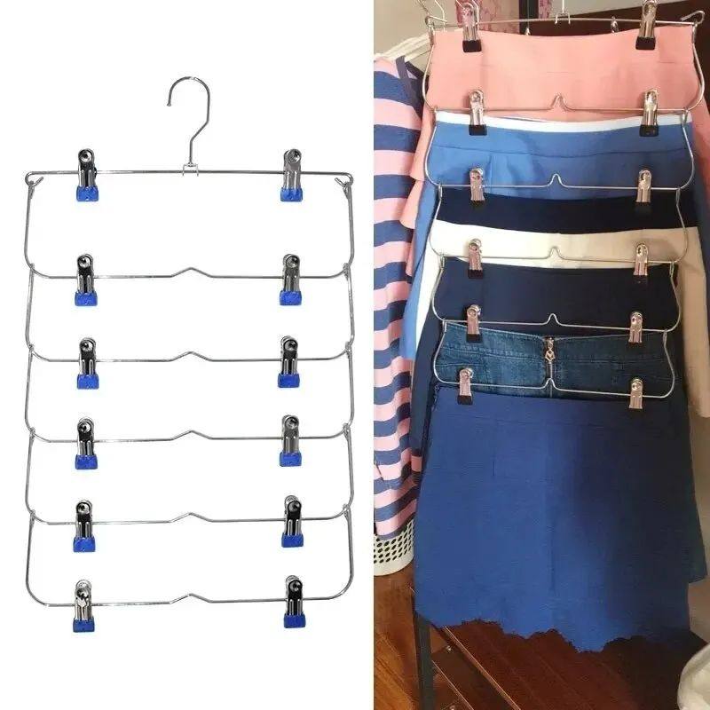 1PC Multilayer Clothes Hangers with 8 Clips Clothing Storage,收纳整理,木质衣架,淘宝优惠券,粉丝福利购,淘宝优惠卷