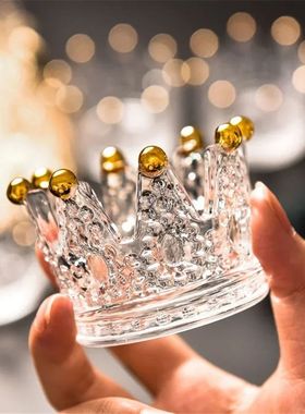 Crown Crystal Ashtray Transparent Glass Cigarette Ash Tray