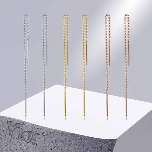 Delicate Japan Korean Long Tassel Linear Chain Earrings