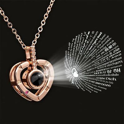Projection Necklace 100 Languages I Love You Pendant Necklac