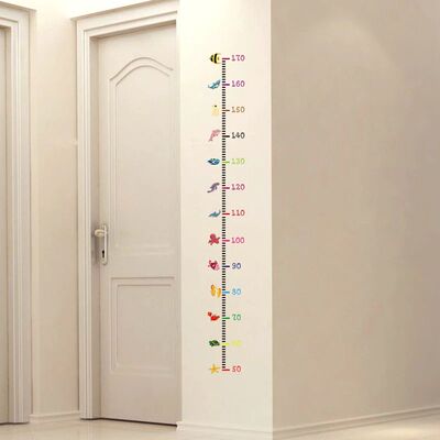 Cartoon Seabed Animals Height Measure Wall Stickers Home Dec