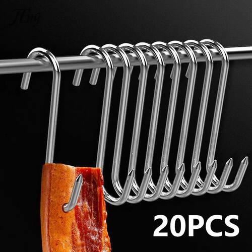 20PCS Stainless Steel S-shaped Hook Tool Butcher's Meat For