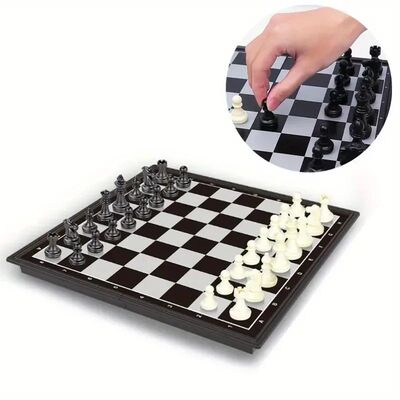1 Box Of Foldable Magnetic International Chess Set With Plas