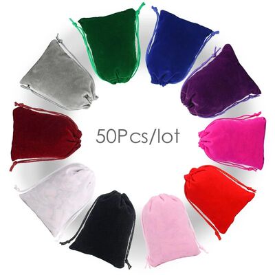 5Pcs/Lot Drawstring Velvet Sachet 5x7/7x9/9x12/10x15cm Pouc